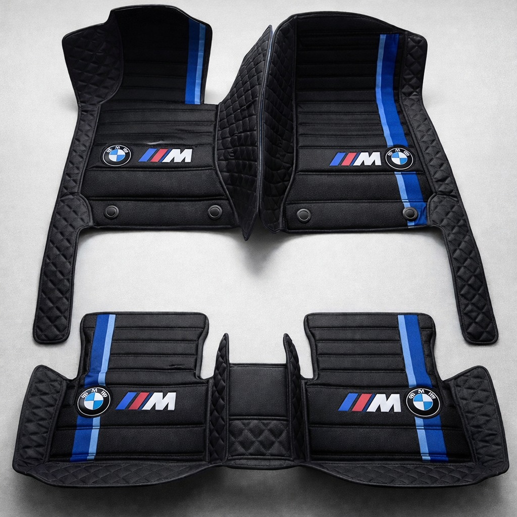 Covorașe auto premium din PVC și piele, all-weather, impermeabile – set complet față și spate