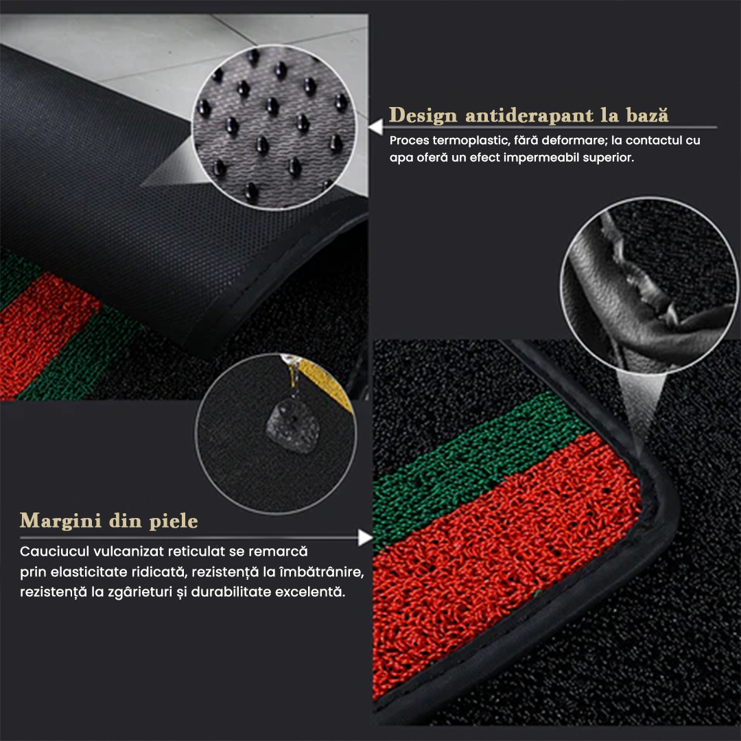 Covorașe auto din PVC, all-weather, cu strat dublu – set față și spate, covorașe auto din piele, acoperire completă, impermeabile, tip carpetă auto