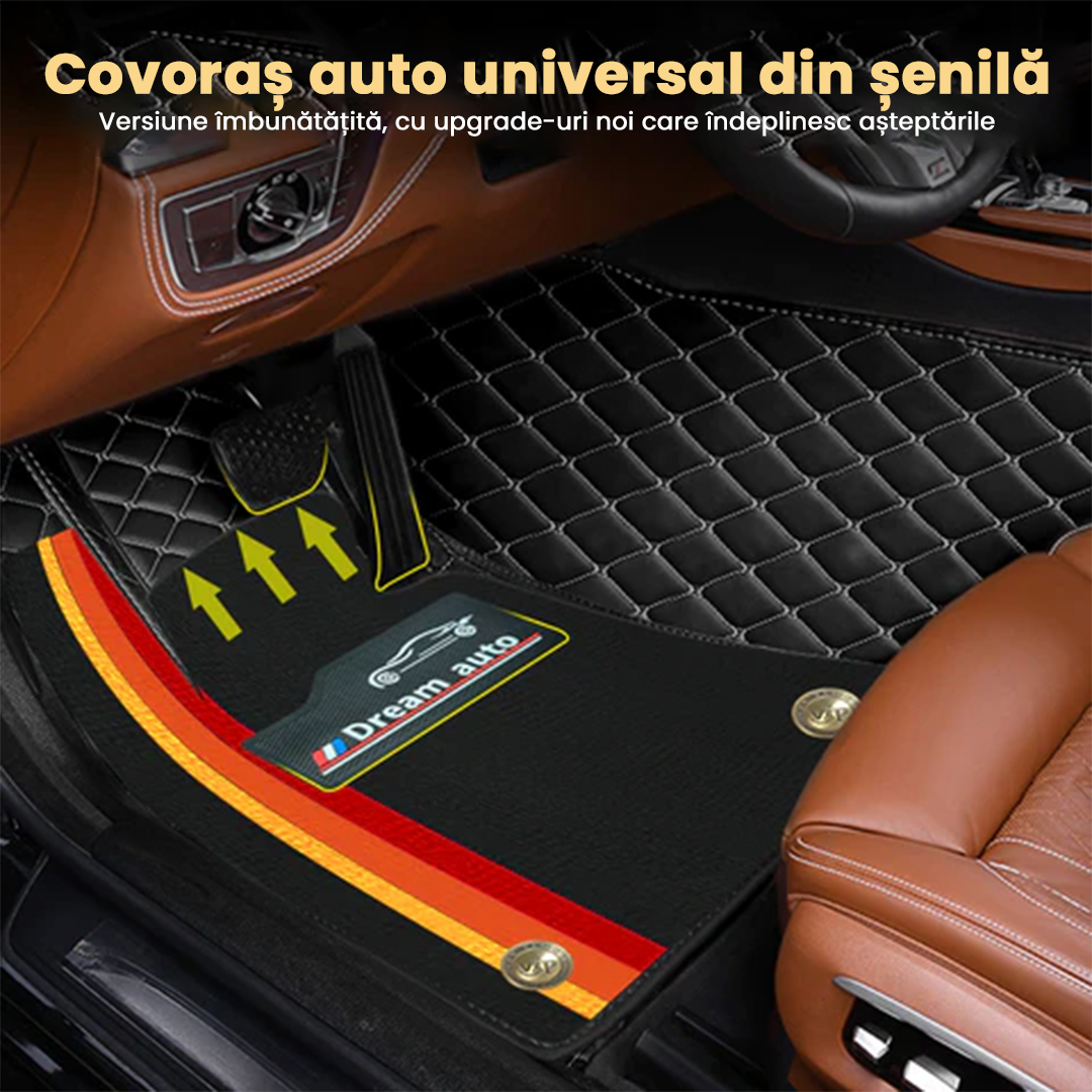 Covorașe auto din PVC, all-weather, cu strat dublu – set față și spate, covorașe auto din piele, acoperire completă, impermeabile, tip carpetă auto