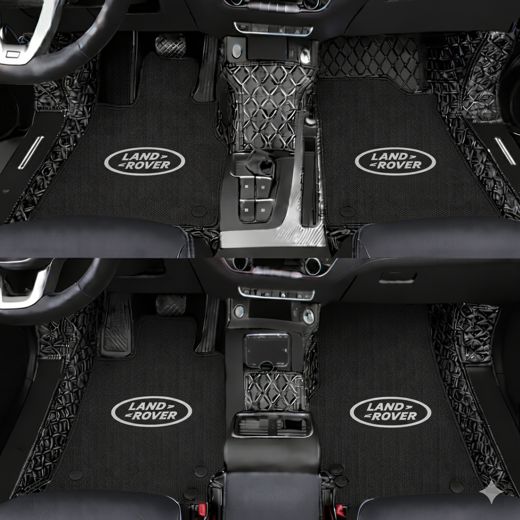 Covorașe auto premium din PVC și piele, all-weather, impermeabile – set complet față și spate