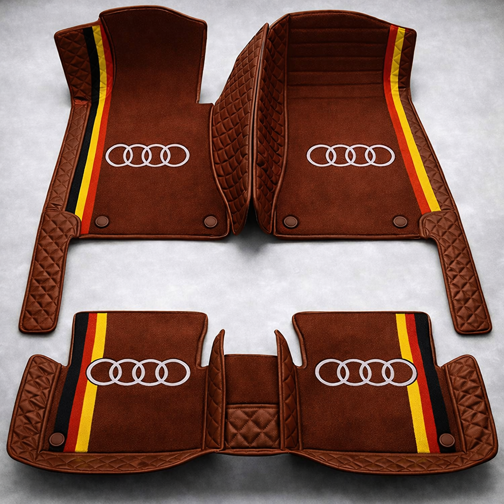 Covorașe auto premium din PVC și piele, all-weather, impermeabile – set complet față și spate