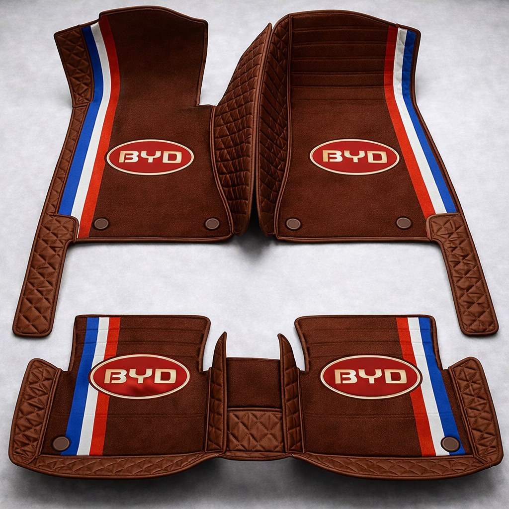 Covorașe auto premium din PVC și piele, all-weather, impermeabile – set complet față și spate