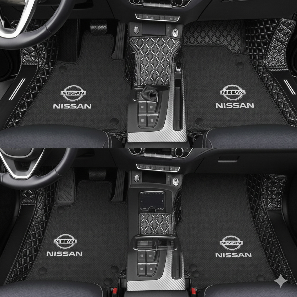 Covorașe auto din PVC, all-weather, cu strat dublu – set față și spate, covorașe auto din piele, acoperire completă, impermeabile, tip carpetă auto