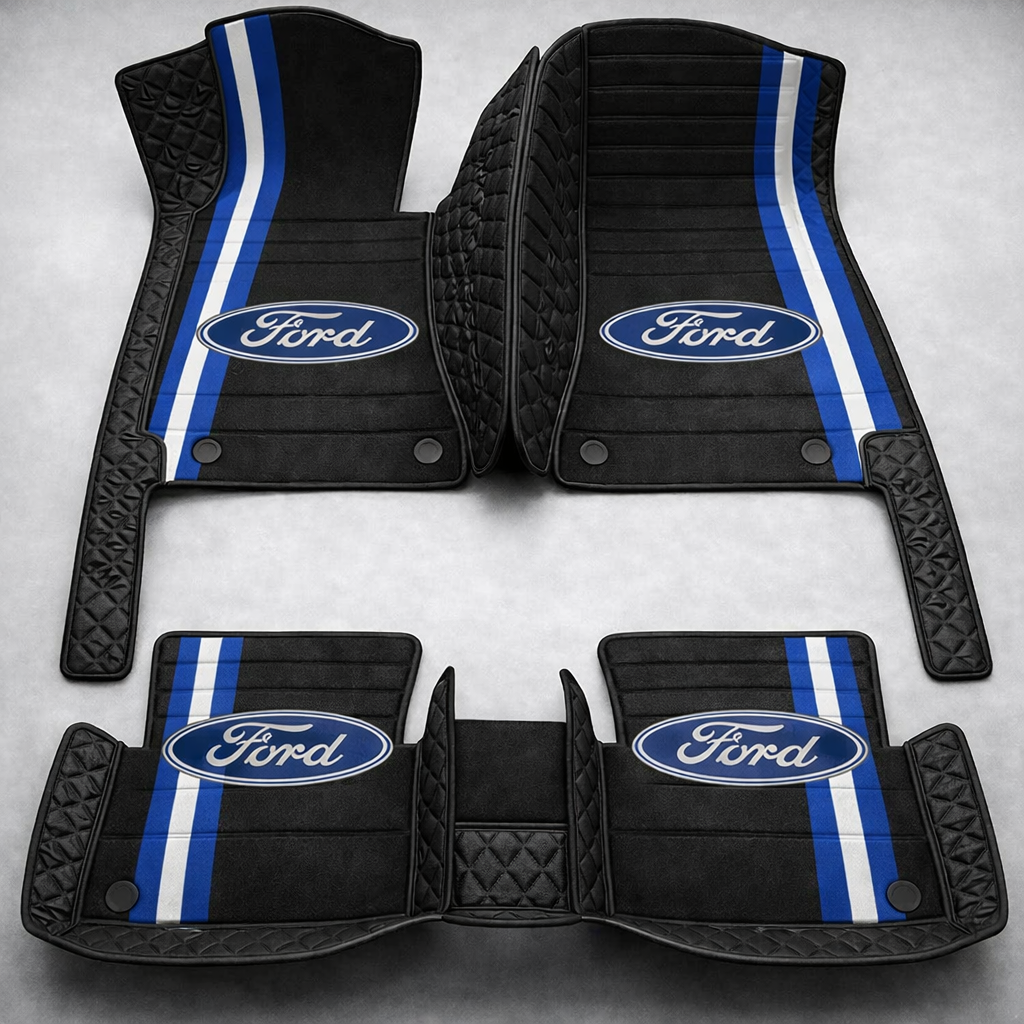 Covorașe auto premium din PVC și piele, all-weather, impermeabile – set complet față și spate