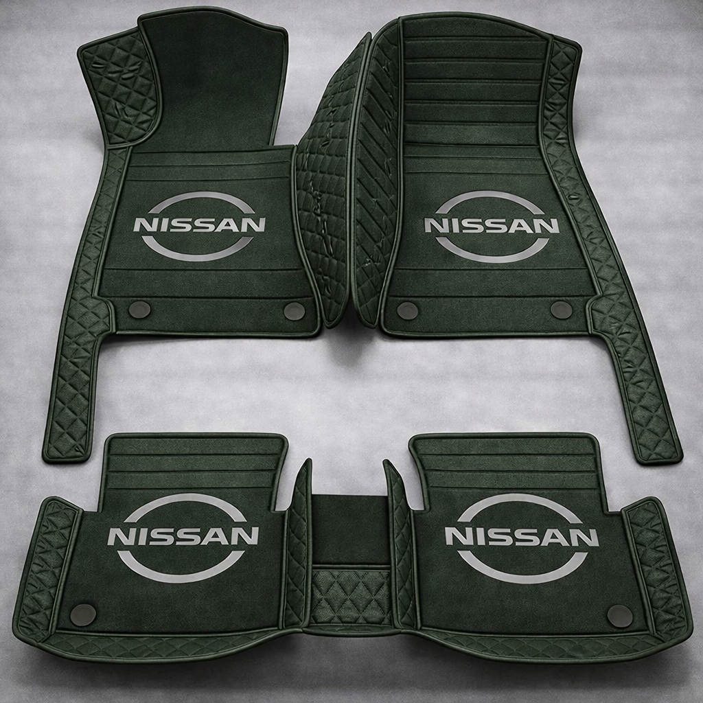 Covorașe auto premium din PVC și piele, all-weather, impermeabile – set complet față și spate