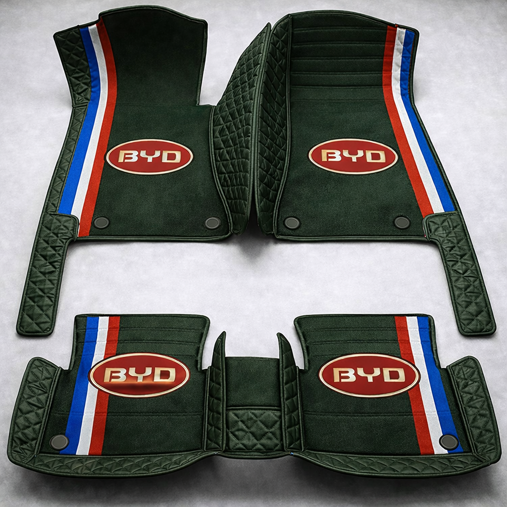 Covorașe auto premium din PVC și piele, all-weather, impermeabile – set complet față și spate