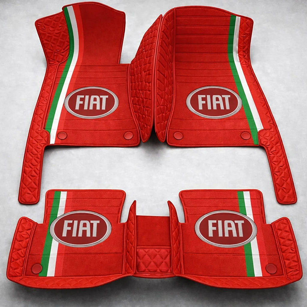 Covorașe auto premium din PVC și piele, all-weather, impermeabile – set complet față și spate