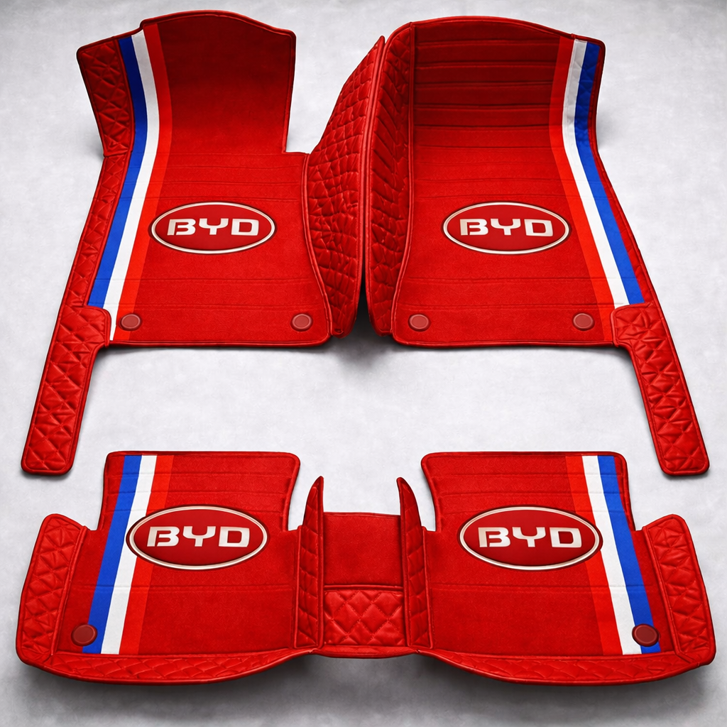 Covorașe auto premium din PVC și piele, all-weather, impermeabile – set complet față și spate