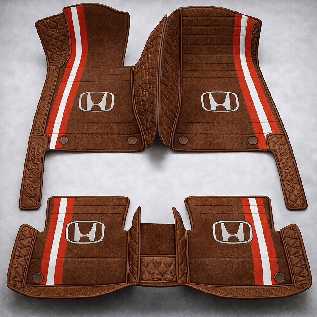 Covorașe auto premium din PVC și piele, all-weather, impermeabile – set complet față și spate