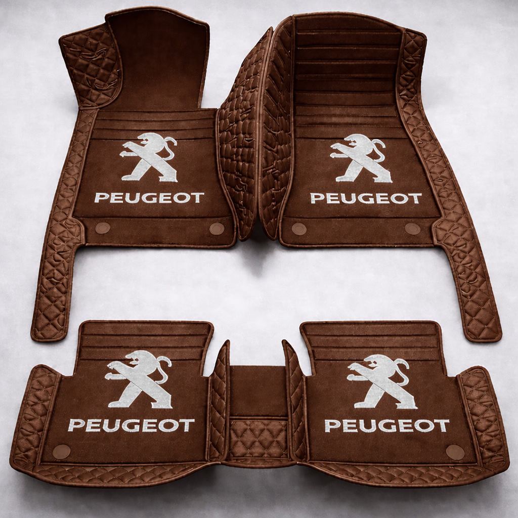 Covorașe auto premium din PVC și piele, all-weather, impermeabile – set complet față și spate