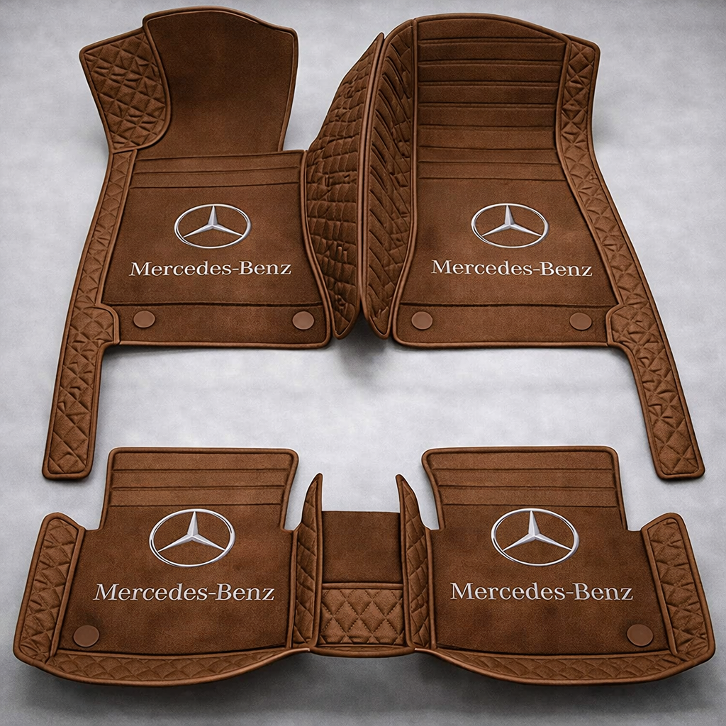 Covorașe auto premium din PVC și piele, all-weather, impermeabile – set complet față și spate