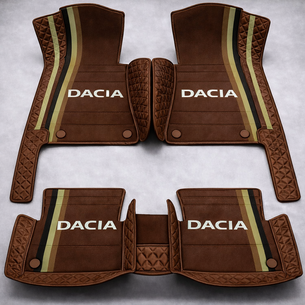 Covorașe auto premium din PVC și piele, all-weather, impermeabile – set complet față și spate