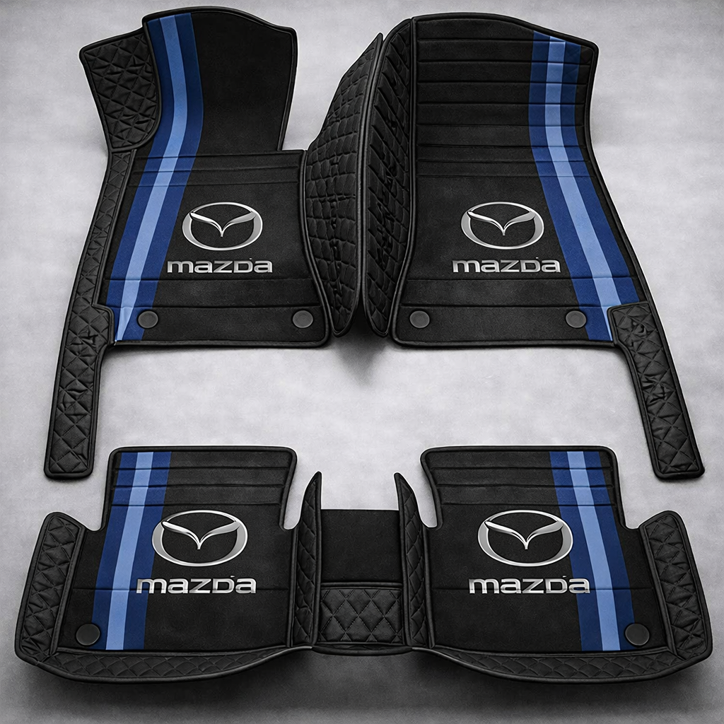 Covorașe auto premium din PVC și piele, all-weather, impermeabile – set complet față și spate