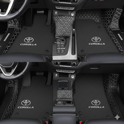 Covorașe auto din PVC, all-weather, cu strat dublu – set față și spate, covorașe auto din piele, acoperire completă, impermeabile, tip carpetă auto