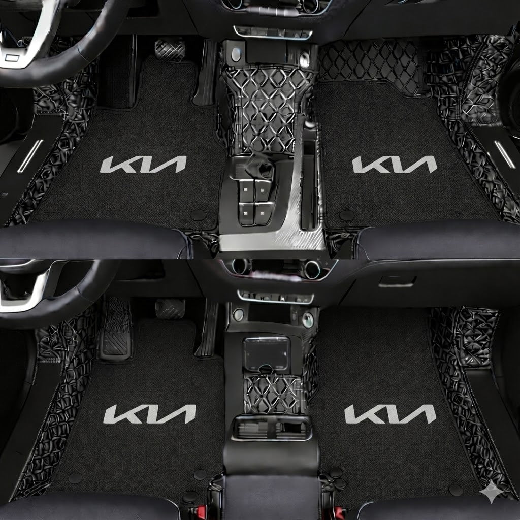 Covorașe auto premium din PVC și piele, all-weather, impermeabile – set complet față și spate