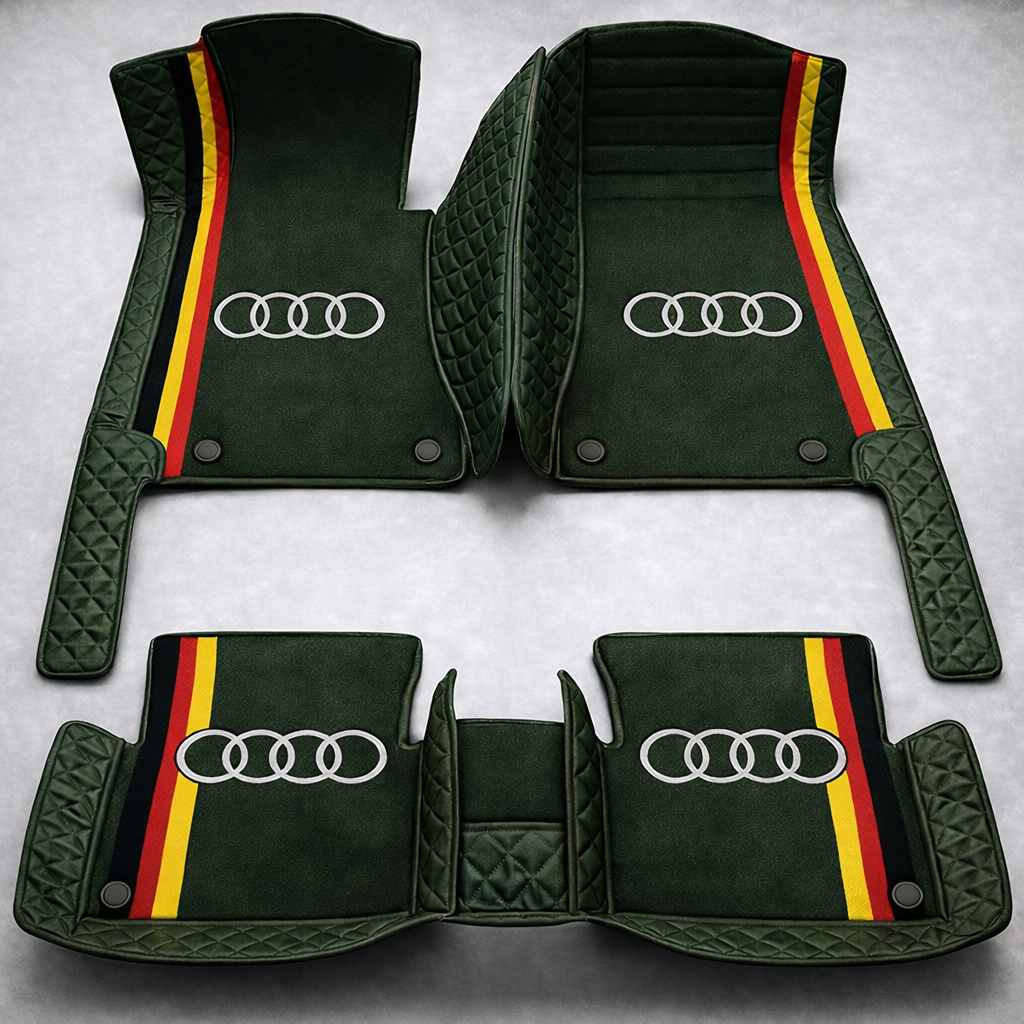 Covorașe auto premium din PVC și piele, all-weather, impermeabile – set complet față și spate