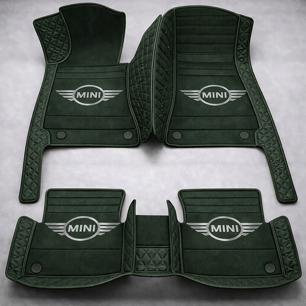 Covorașe auto premium din PVC și piele, all-weather, impermeabile – set complet față și spate