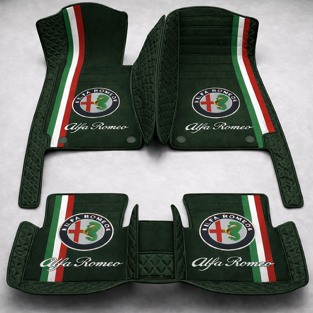 Covorașe auto premium din PVC și piele, all-weather, impermeabile – set complet față și spate