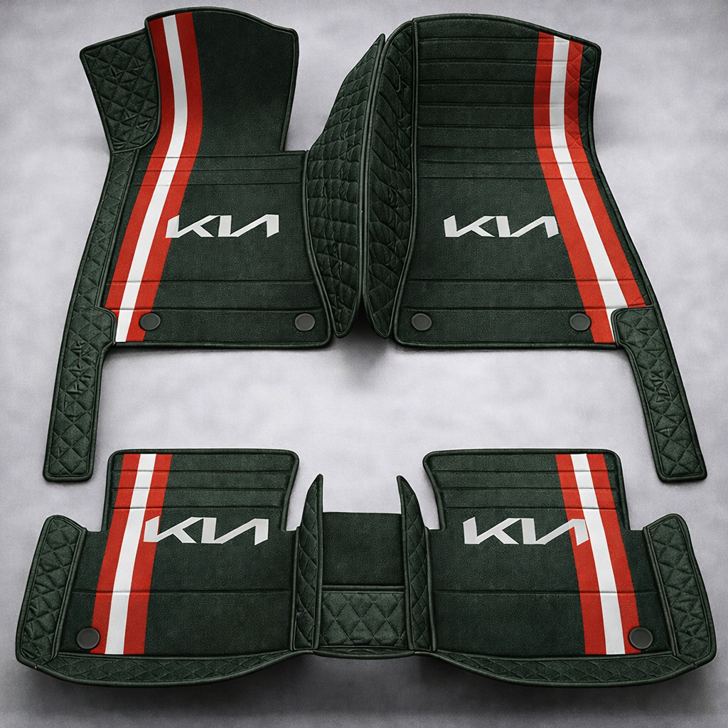 Covorașe auto premium din PVC și piele, all-weather, impermeabile – set complet față și spate