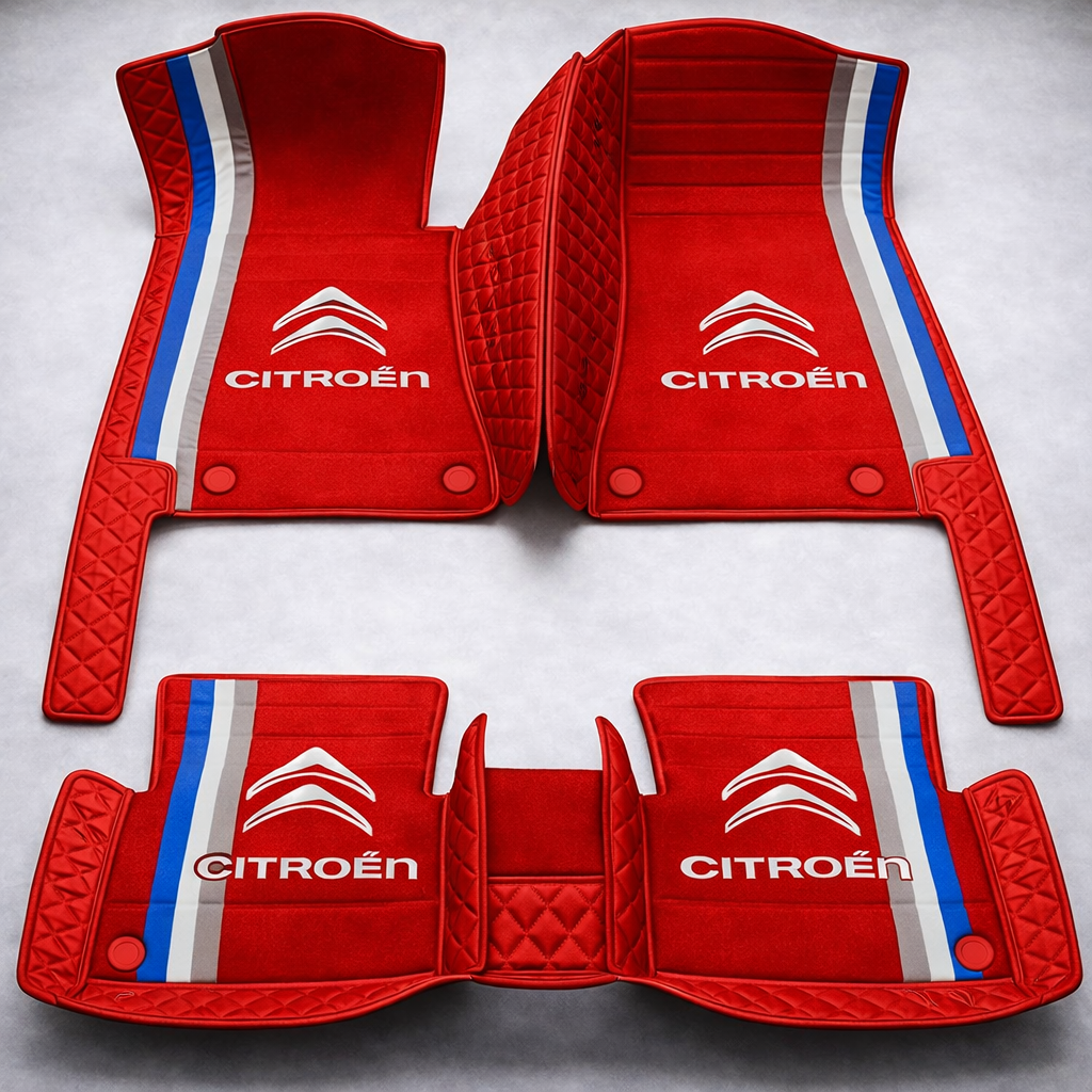 Covorașe auto premium din PVC și piele, all-weather, impermeabile – set complet față și spate