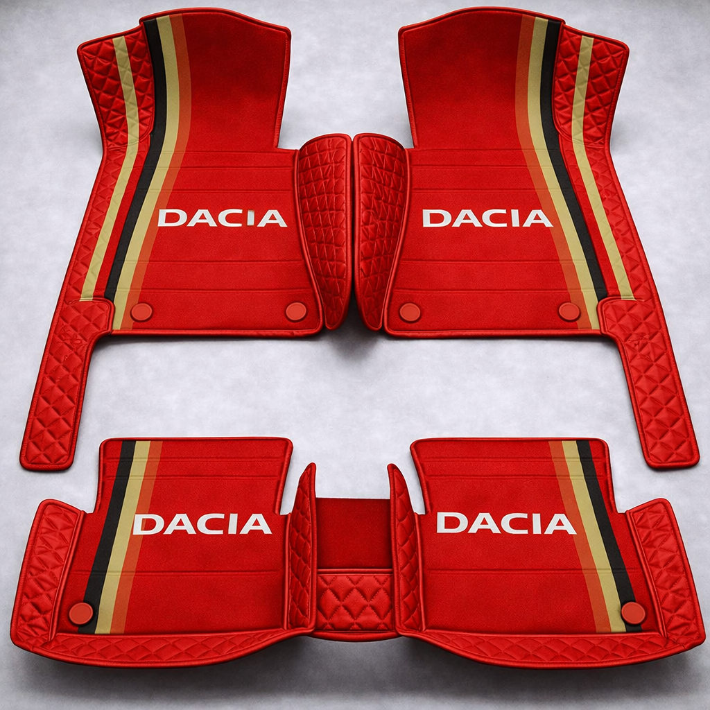 Covorașe auto premium din PVC și piele, all-weather, impermeabile – set complet față și spate