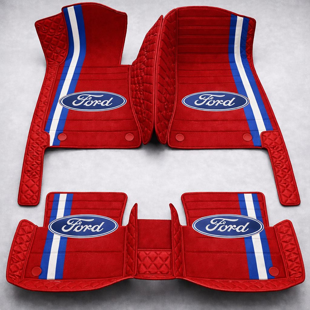 Covorașe auto premium din PVC și piele, all-weather, impermeabile – set complet față și spate