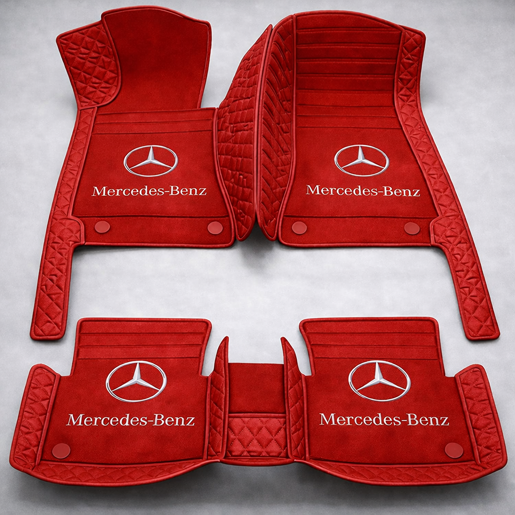 Covorașe auto premium din PVC și piele, all-weather, impermeabile – set complet față și spate