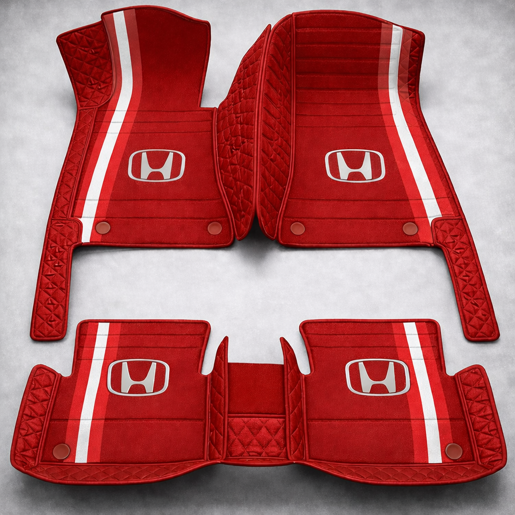 Covorașe auto premium din PVC și piele, all-weather, impermeabile – set complet față și spate