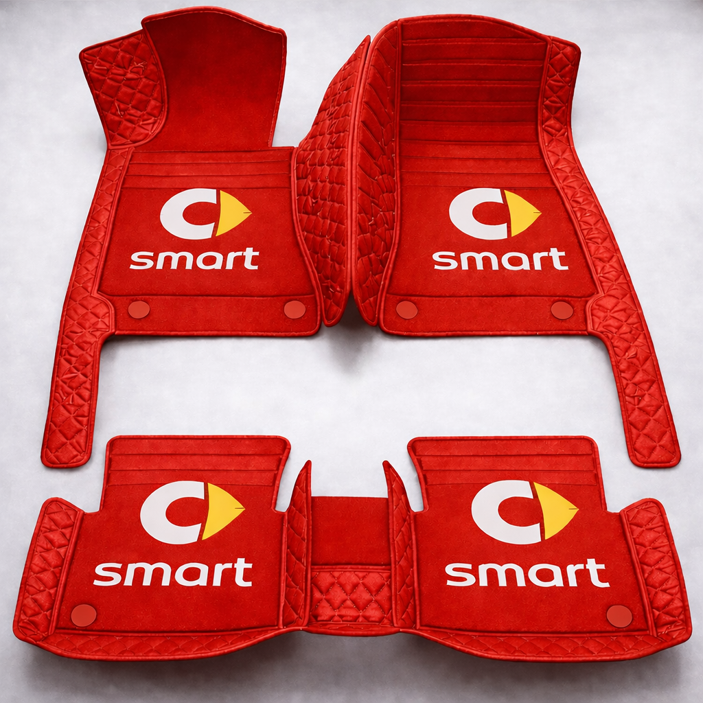 Covorașe auto premium din PVC și piele, all-weather, impermeabile – set complet față și spate